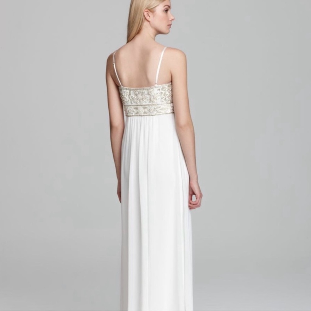 Sue Wong  Grecian White Beaded Elegant Evening Gown, Size XS - Picture 4 of 16